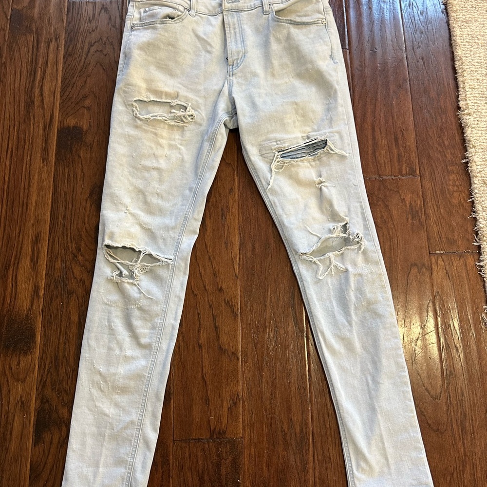 PacSun Light Blue Skinny Jeans with Distressing